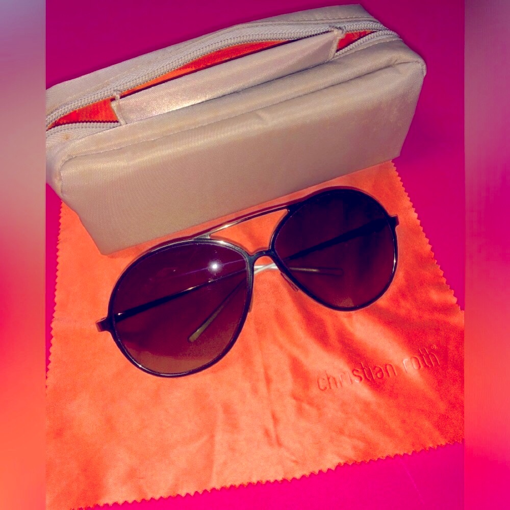 Christian Roth Titanium Sunglasses Brown Gradient Unisex Handmade In Japan
